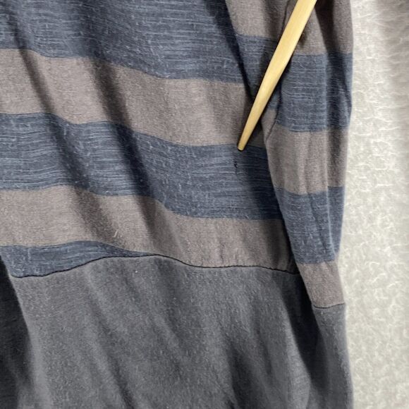 SPLENDID Cardigan L Striped V-Neck Button Front Long Sleeve Cotton Jersey Gray - Picture 10 of 11